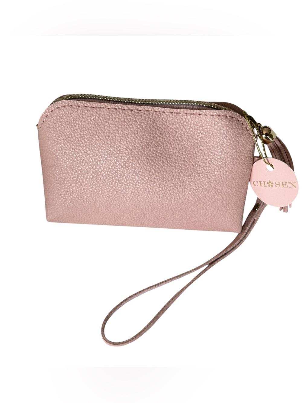 NWT Chosen Mulberry Studios Pink Vegan Leather Wristlet Coin Holder Eyelashes - Picture 3 of 7